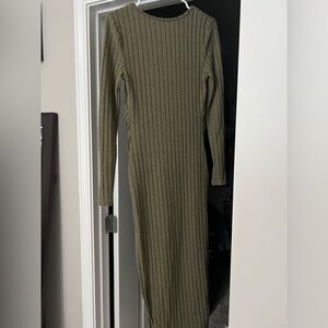 Olive Green Ribbed Knit Dress maternity